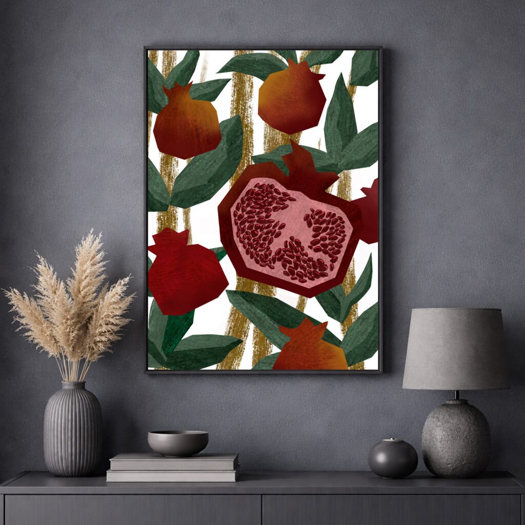 Pomegranate print for home decor