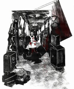 Illustration for a horror story by artist Natalia Shemelina