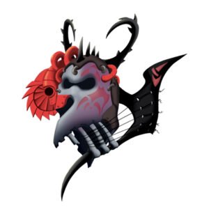 Helmet for game character, illustration by Natalia Shemelina