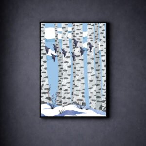 birch tree wall art